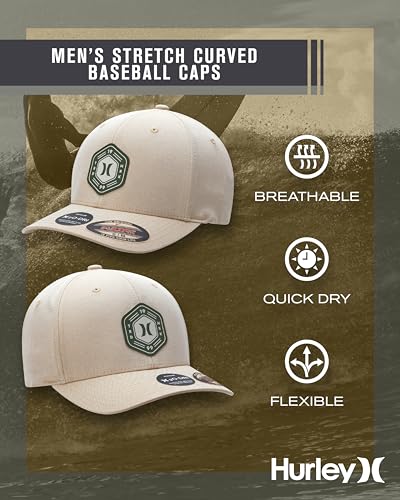 Hurley Mens Moisture-Wicking Quick-Dry Curved Bill Baseball Cap - color: Wheat