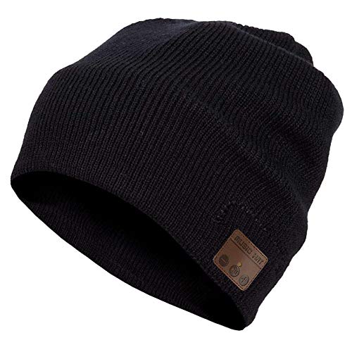 Wireless Hat Music Beanie for Men Women Music Beanie Hat Headphones Headset Speaker Microphone Cap Boys Teens Tech Beanie hat - color: Line Black
