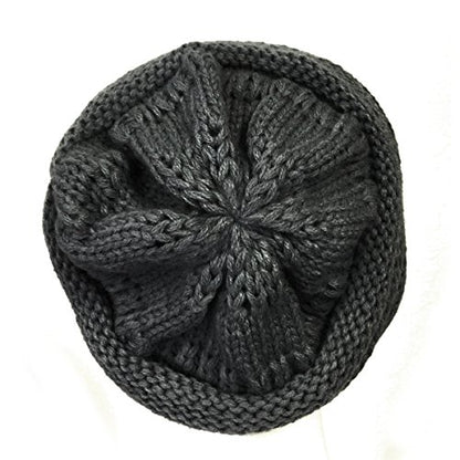 allydrew Winter Thick Knit Beanie Slouchy Beanie for Men & Women - color: Charcoal Grey
