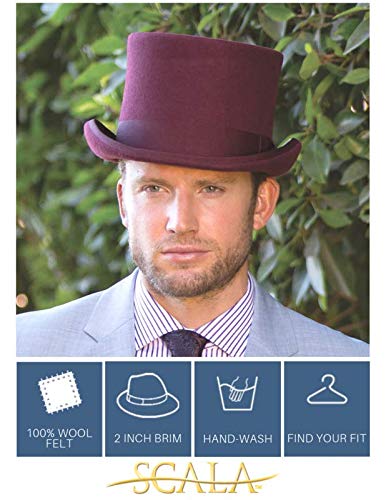 Scala Classico Men's Wool Felt English Topper Hat - color: Black, size: Large