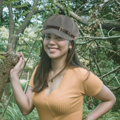 Lightweight Newsboy Cap Beret Breathable Mesh Sun Hat Beach Hats for Women - color: Gray