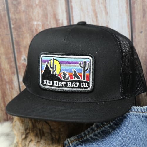 Red Dirt Hat Company Wildlife Hat | 5-Panel Western Adjustable Snapback Cap - color: Coyote - Black