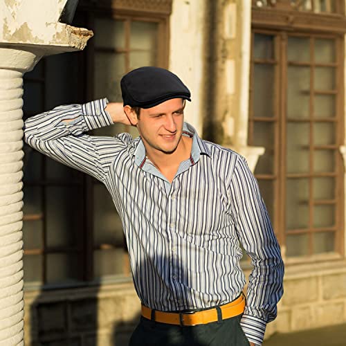 DOOVID Men's Newsboy Cap Retro Classic Beret Ivy Irish Gentleman Hat Cabbie Flat Cap - color: 1pc Khaki