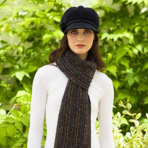 Newsboy Hat for Women's Cap 8 Panel Wool Made in Ireland - color: Black