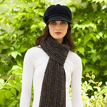 Newsboy Hat for Women's Cap 8 Panel Wool Made in Ireland - color: Black