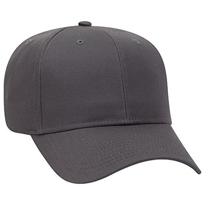 OTTO 6 Panel Pro Style Cotton Blend Twill Cap - color: Char. Gray