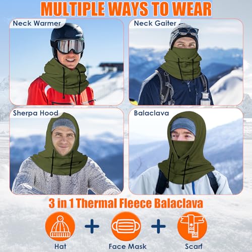 Winter Balaclava Ski Mask: Warm Fleece Hood Hats Face Cover - color: Grey