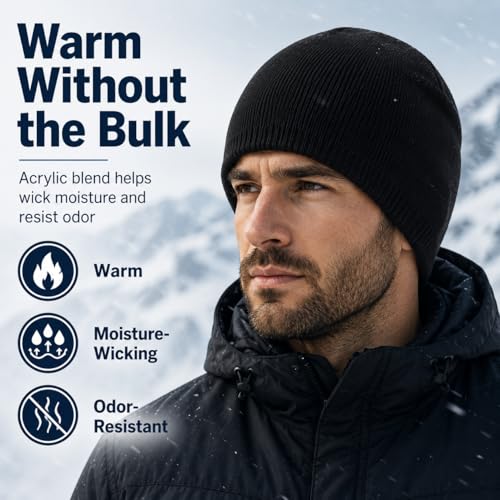 Oversize XXL Winter Beanie Knit Hat for Men - color: A1-pure Black