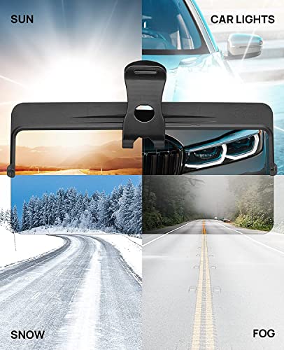 JOYTUTUS Sun Visor Extender for Compact SUVs and Sedans, Universal Anti-Glare Polarized Sun Visor Easy to Install, UV400 Visor Extension Protect from Glare/UV Ray/Stray Light, Safe Driving for Car - size: Medium 12"*6"