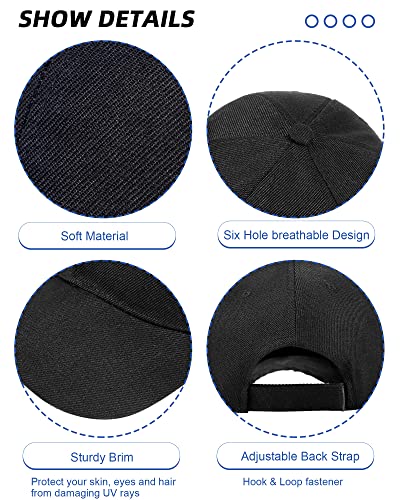 Handepo 24 Baseball Caps Adjustable - color: Black