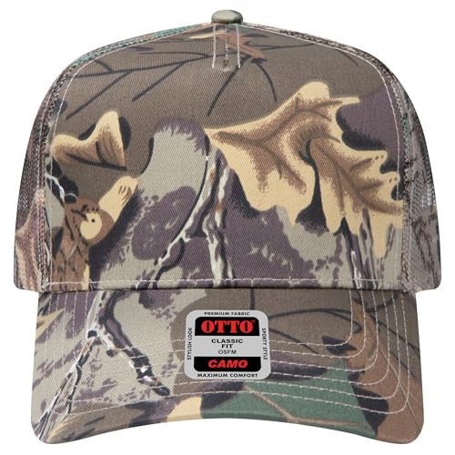 BROTHER TRUCKERS The World's Greatest Camouflage Patterned Trucker Hat Blanks - Wholesale Bulk Unisex Snapback Hats - color: Leaves Structured Mesh