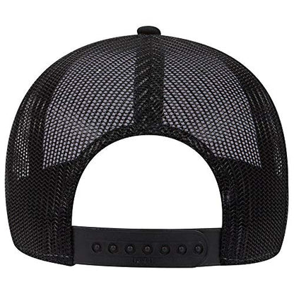 OTTO 6 Panel Low Profile Contrast Vertical Mesh Back Cap - color: Blk/Wht/Blk