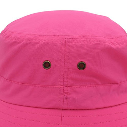 Women Lightweight Safari Sun Hat Quick Dry Fishing Hat with Strap Cool - color: Rose Red
