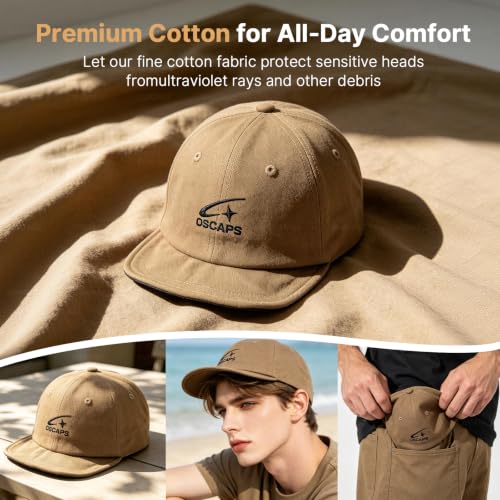 Short Brim Baseball Cap Casual Cadet Caps Flat Bill Dad Hats Trucker Hat Lightweight Umpire Hat Hip Hop Dancing Hats - color: Mg-dym25122-khaki