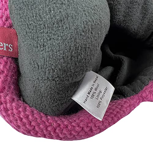 Agan Traders Women's 2026 Winter Mitten Hat Warm Fleece Lined Oversized Thick Chunky Slouchy From Nepal - color: Hat - Pink