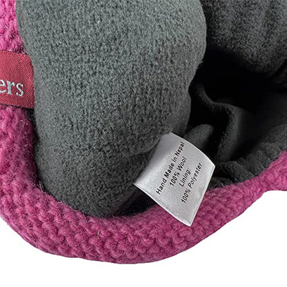 Agan Traders Women's 2026 Winter Mitten Hat Warm Fleece Lined Oversized Thick Chunky Slouchy From Nepal - color: Hat - Pink