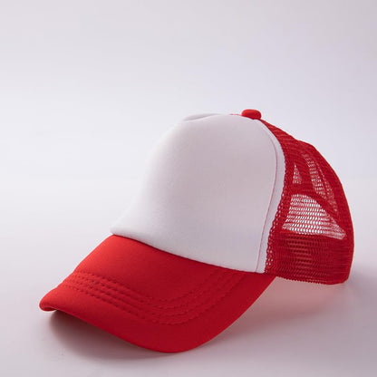 Kids-Girls-Trucker-Hat Adjustable-Baseball-Cap Toddler Mesh Sun Hats 2-6Y - color: Bright Red