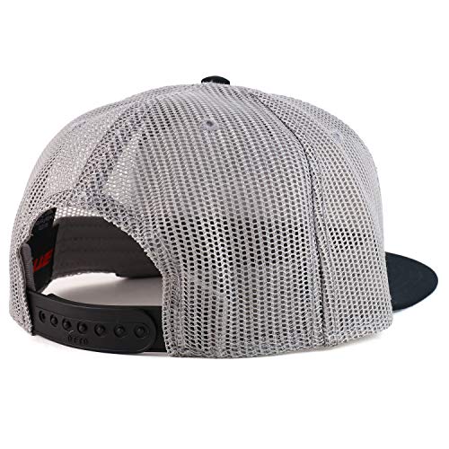 Armycrew Oversize XXL Blank Flatbill Mesh Snapback Cap - color: Grey Black