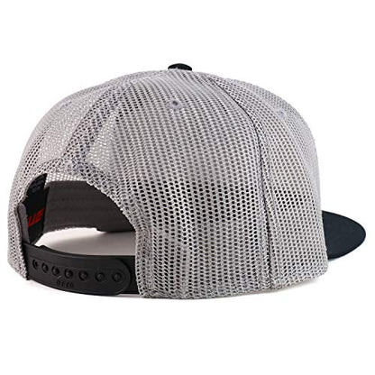 Armycrew Oversize XXL Blank Flatbill Mesh Snapback Cap - color: Grey Black