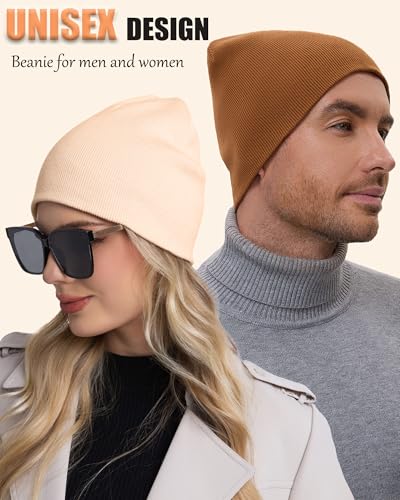 100% Cotton Beanie Hat Cuffless Beanies Warm Knit Winter Skull Cap - color: 1pcs-pink
