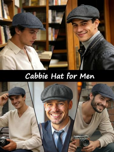 Senker Fashion 2 Pieces Newsboy Cap for Men - color: Dark Black Blue