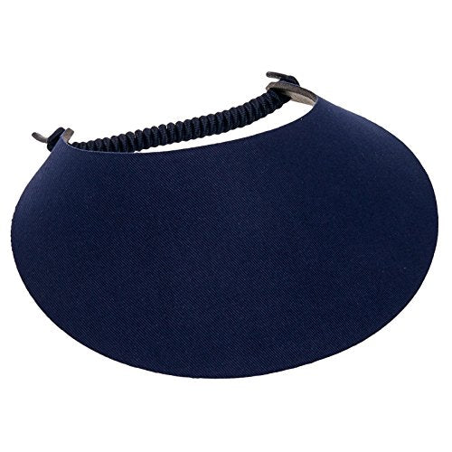 MG Women's Cotton Solid String Sun Visor Hat - color: Navy