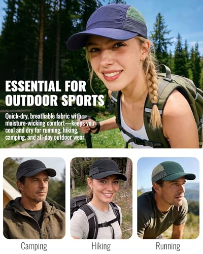 CLAPE Baseball Cap Quick Dry 5 Panel Trucker Hat Unstructured Dad Hat Sports Running Cap Low Profile Golf Hat Fitted Cap - color: Wbbc9-green