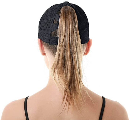 Womens Ponytail Hat Baseball Cap, Adjustable Criss Cross Baseball Cap High Bun Unisex Quick Drying Trucker Hats - color: Ztibetan