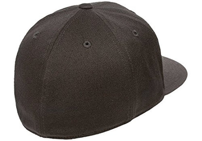 Flexfit Men's 210 Flatbill Premium Fitted Baseball Cap Black