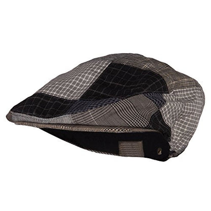Men's Plaid Patchwork Ivy Cap - color: Blue