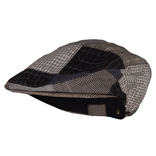 Men's Plaid Patchwork Ivy Cap - color: Blue