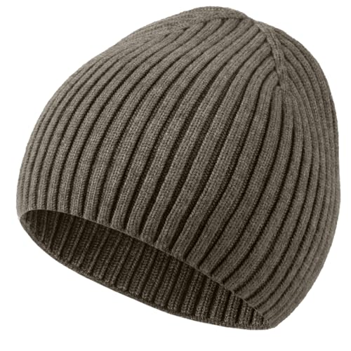ROYBENS Wool Beanie for Men Women, Seamless Knit Warm Winter Hat Skull Caps - color: 1pcs-light Khaki