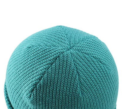 Connectyle Classic Double Layer Knit Beanie Hat Warm Thick Acrylic Winter Hats Daily Cuffed Beanies Watch Hat for Men Women - color: Lake Blue