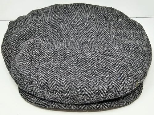 Traditional Men's Irish Flat Cap, 100% Wool Tweed, Made in Ireland - color: Grey, size: Medium