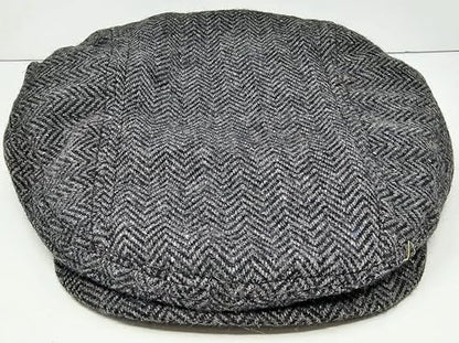 Traditional Men's Irish Flat Cap, 100% Wool Tweed, Made in Ireland - color: Grey, size: Medium