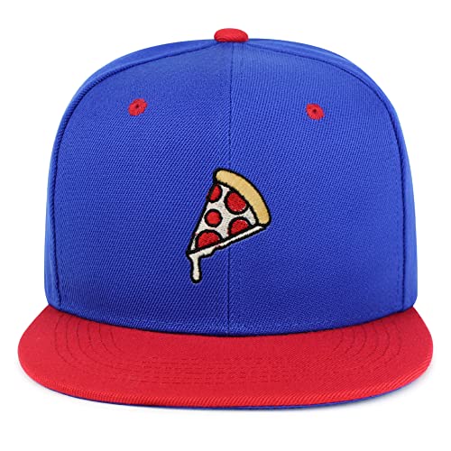 JPAK Pizza Hip-Hop Snapback Hat Embroidered Baseball Cap Foodie - color: 27. Blue/Red