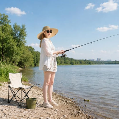 HUAMULAN Men Women 6" Wide Brim Sun Hat Summer Fishing Hats UV Protection - color: Hyp007-mise