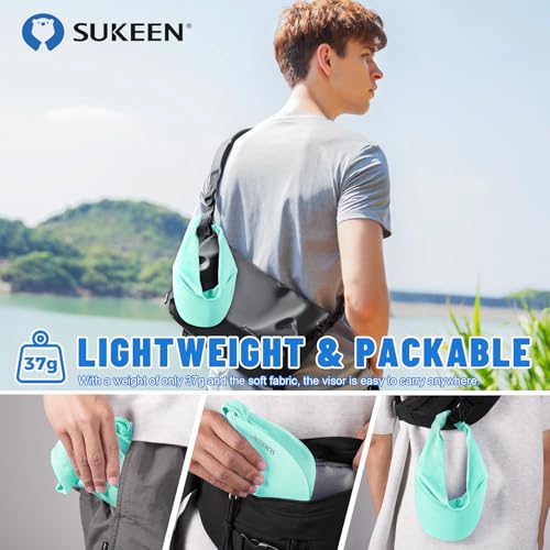 Sukeen Cooling Stretchy Sun Visor for Women Men UV Protection Cooling Hat - color: Macaron Blue