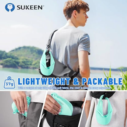 Sukeen Cooling Stretchy Sun Visor for Women Men UV Protection Cooling Hat - color: Macaron Blue