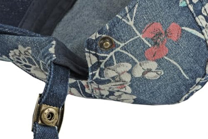 Quanhaigou Unisex Denim Newsboy Hats Flat Ivy Gatsby Cabbie Driving Berets Hat Cotton Dad Cap for Men Women - color: Denim Floral