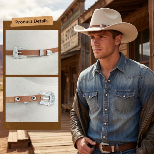 Western Cowboy Hat for Women, Shapeable Wide Brim Classic Cowgirl Hat - color: Color 4