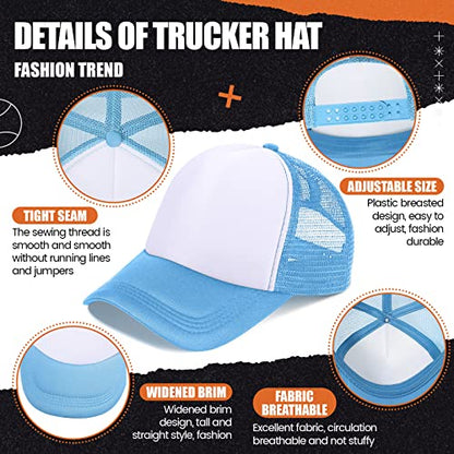 Tarpop 10 Pcs Sublimation Blank Trucker Hats Bulk - color: Multicolor