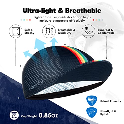 Hikenture Cycling Cap,Cooling Skull Cap Bike Hat with Sun Visor, Summer Breathable Helmet Liner Biking Cap for Men Women - color: Navy