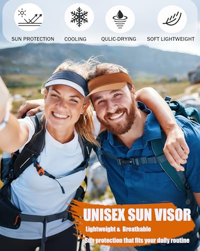 Cooling Sun Stretchy Visor Hat for Men Women,Soft Headband Visors - color: 1-wine Red