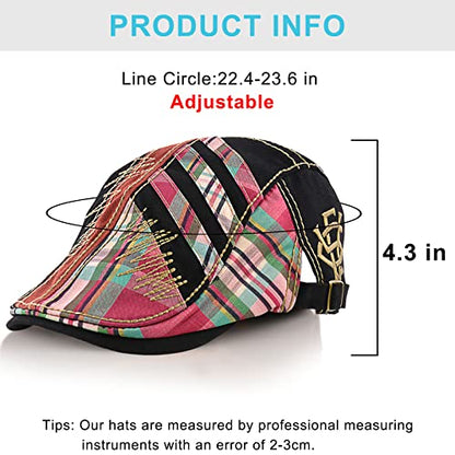 M MOACC Men Beret Hat Cotton Adjustable Newsboy Hats Cabbie Gatsby Cap Driving Flat Caps - color: Hat-t1-black(12489)