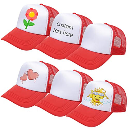 Ultrafun 6 Pack Kids Trucker Hat Boys Girls Baseball Hat - color: 6pack-red White