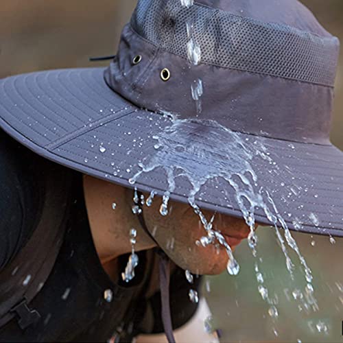 Leotruny Super Wide Brim Bucket Hat UPF50+ Waterproof Sun Hat for Fishing - color: Army Green