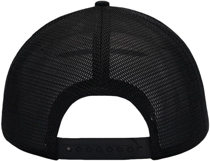Mens Mesh Snapback Trucker Hat Baseball Cap, Fits OSFM&XXL Head - color: Curved Black, size: Medium-Large