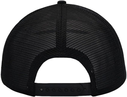 Mens Mesh Snapback Trucker Hat Baseball Cap, Fits OSFM&XXL Head - color: Curved Black, size: Medium-Large
