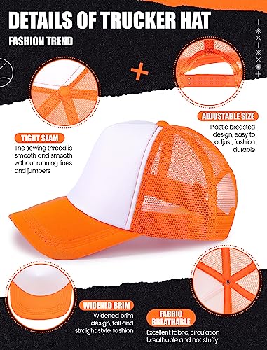 Tarpop 10 Pcs Sublimation Blank Trucker Hats Bulk - color: Orange and White